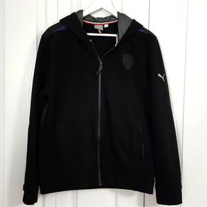 Puma, official Ferrari men's zip up jacket. Black. Medium.